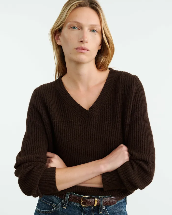 Women KORINA CASHMERE SWEATER Espresso Knits and Sweaters Nili Lotan