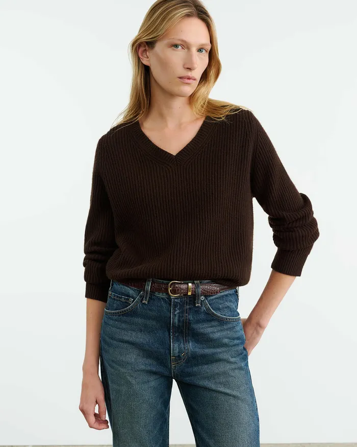 Women KORINA CASHMERE SWEATER Espresso Knits and Sweaters Nili Lotan
