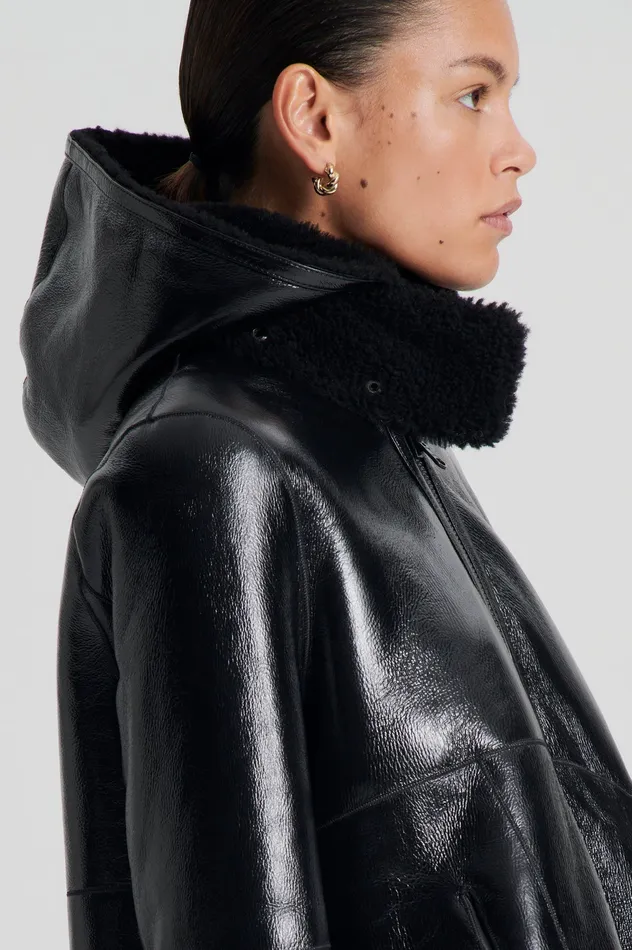 Women Leather Scanlan Theodore SHEARLING JACKET BLACKBLACK Women Leather Scanlan Theodore SHEARLING JACKET BLACKBLACK