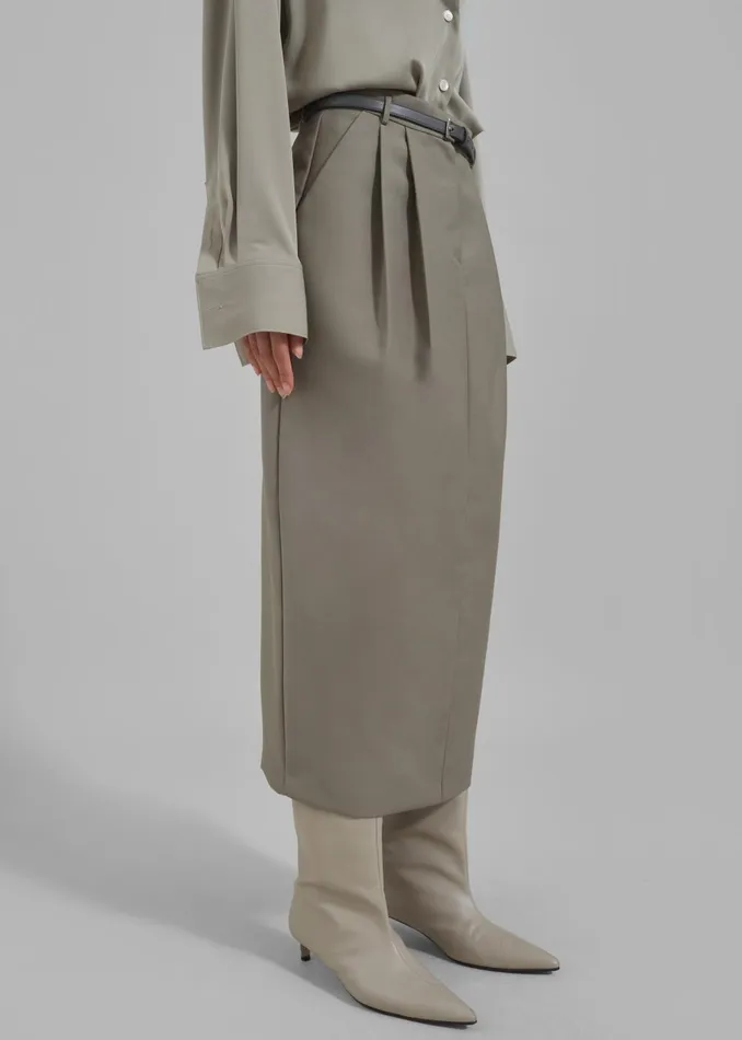 Women Letty Midi Pencil Skirt 8211 Khaki The Frankie Shop Bottoms