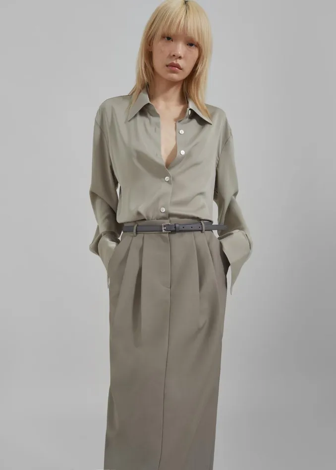 Women Letty Midi Pencil Skirt 8211 Khaki The Frankie Shop Bottoms