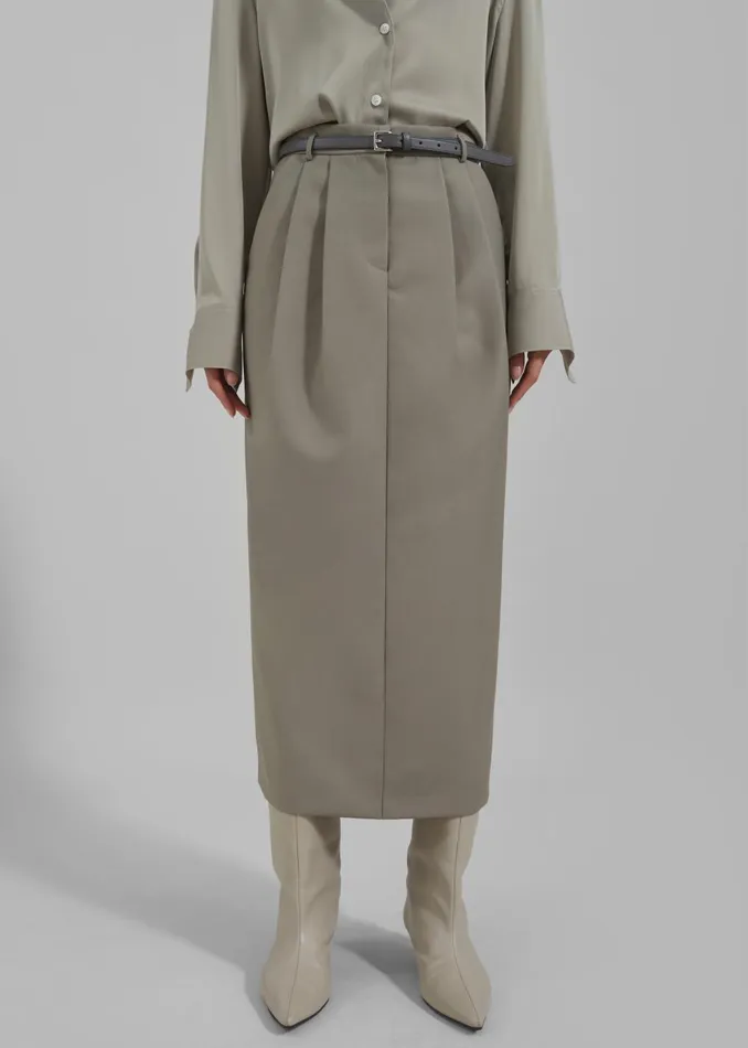 Women Letty Midi Pencil Skirt 8211 Khaki The Frankie Shop Bottoms