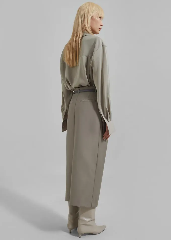 Women Letty Midi Pencil Skirt 8211 Khaki The Frankie Shop Bottoms
