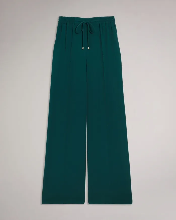Women LILIAAH 8211 Wide Leg Jogger Dark Green Ted Baker Trousers and Shorts