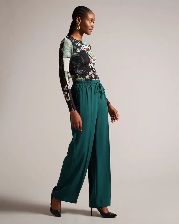 Women LILIAAH 8211 Wide Leg Jogger Dark Green Ted Baker Trousers and Shorts Women LILIAAH 8211 Wide Leg Jogger Dark Green Ted Baker Trousers and Shorts