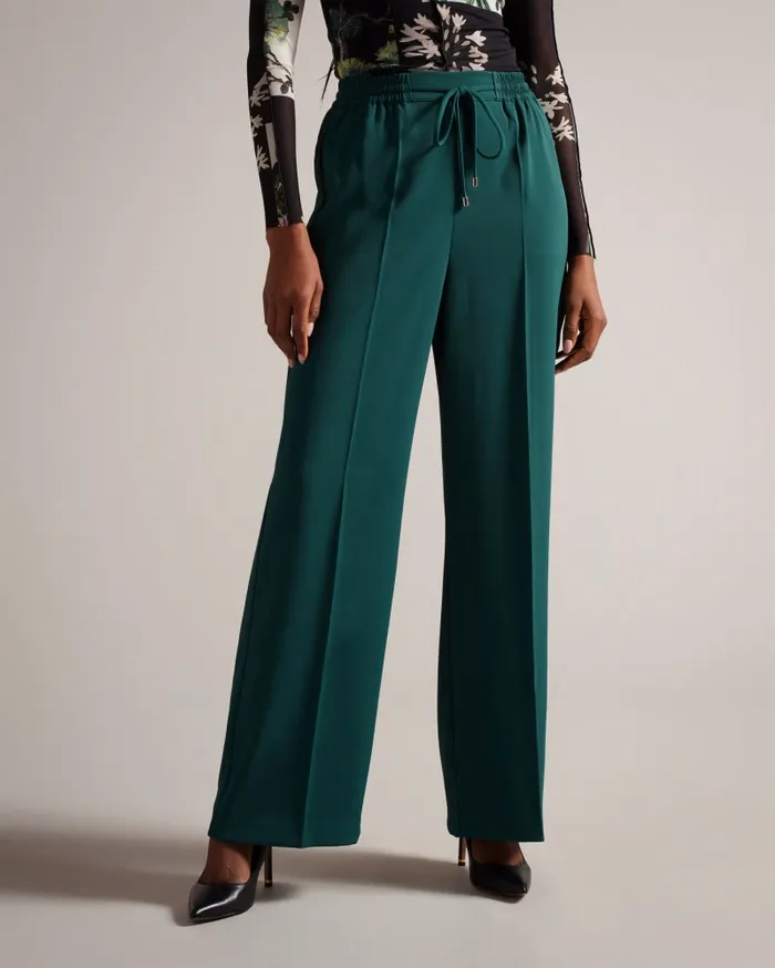 Women LILIAAH 8211 Wide Leg Jogger Dark Green Ted Baker Trousers and Shorts Women LILIAAH 8211 Wide Leg Jogger Dark Green Ted Baker Trousers and Shorts