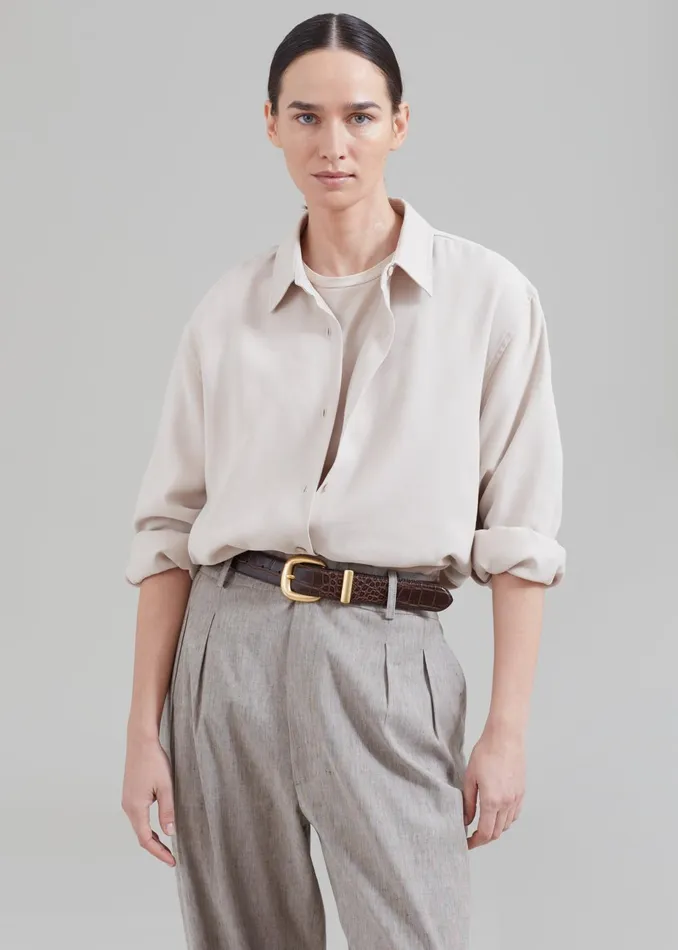 Women Lotta Fluid Shirt 8211 Beige The Frankie Shop Tops