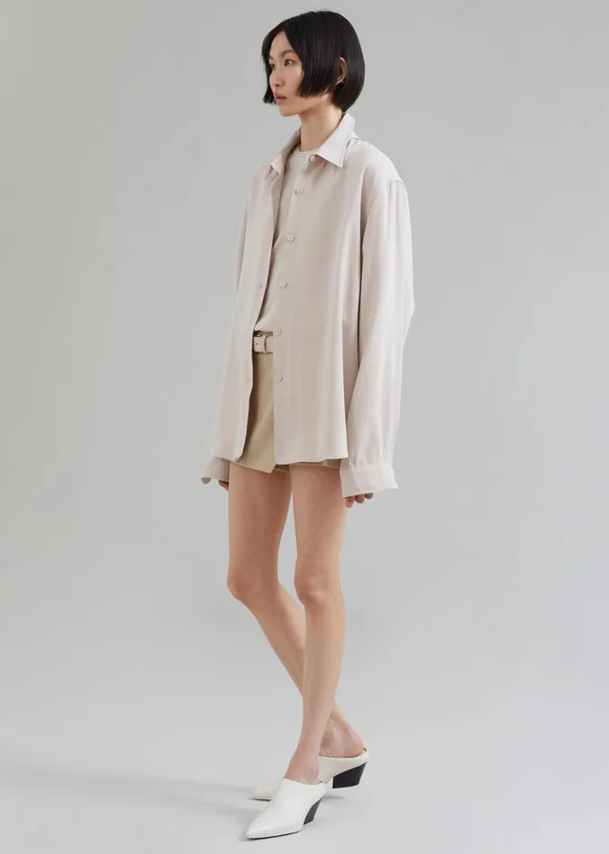 Women Lotta Fluid Shirt 8211 Beige The Frankie Shop Tops