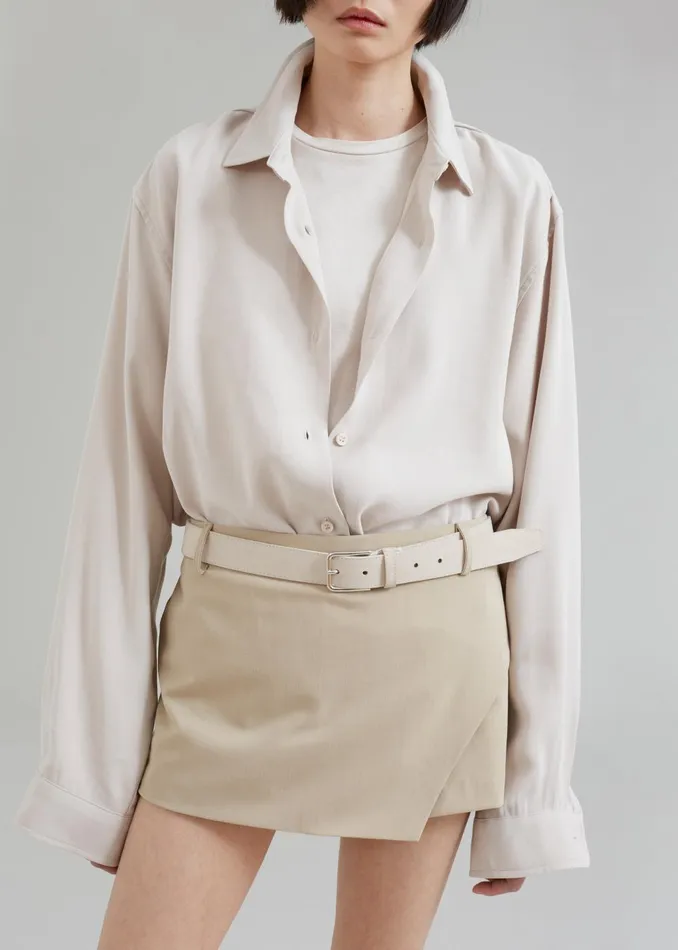Women Lotta Fluid Shirt 8211 Beige The Frankie Shop Tops