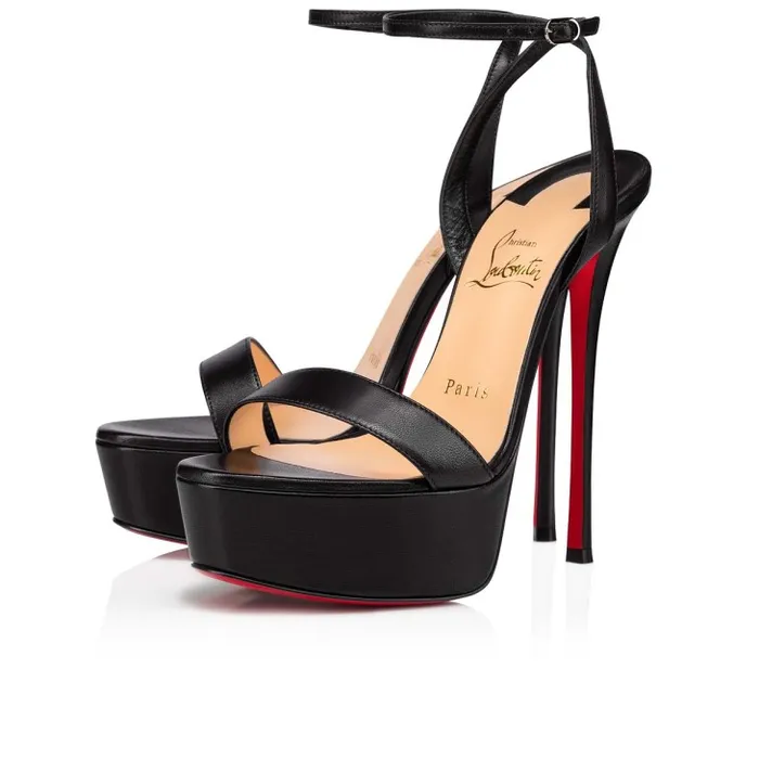 Women Loubi Queen Alta 150 Mm Sandals 8211 Nappa Leather 8211 Black Christian Louboutin Platforms