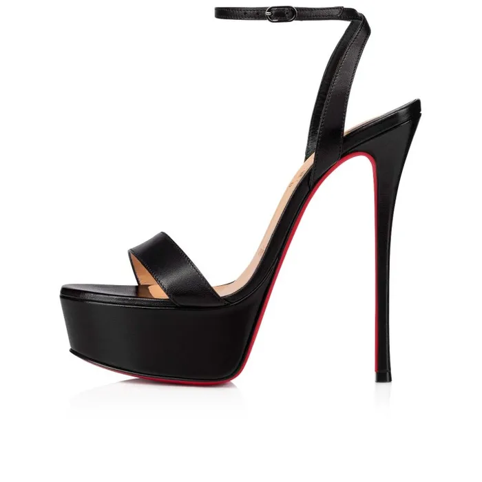 Women Loubi Queen Alta 150 Mm Sandals 8211 Nappa Leather 8211 Black Christian Louboutin Platforms