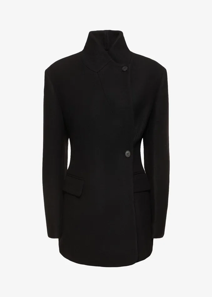 Women Low Classic Slim Fit Wool Coat 8211 Black The Frankie Shop Outerwear