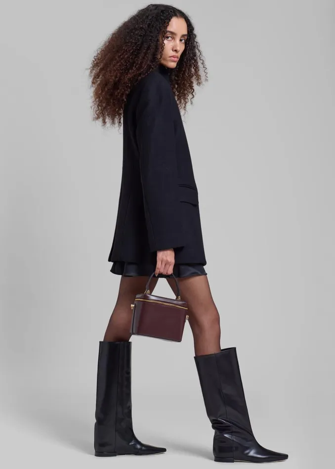Women Low Classic Slim Fit Wool Coat 8211 Black The Frankie Shop Outerwear