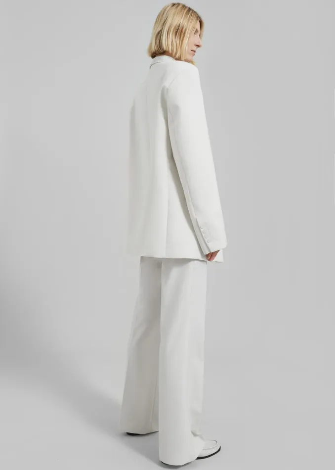 Women Lyra Oversized Blazer 8211 White The Frankie Shop Outerwear