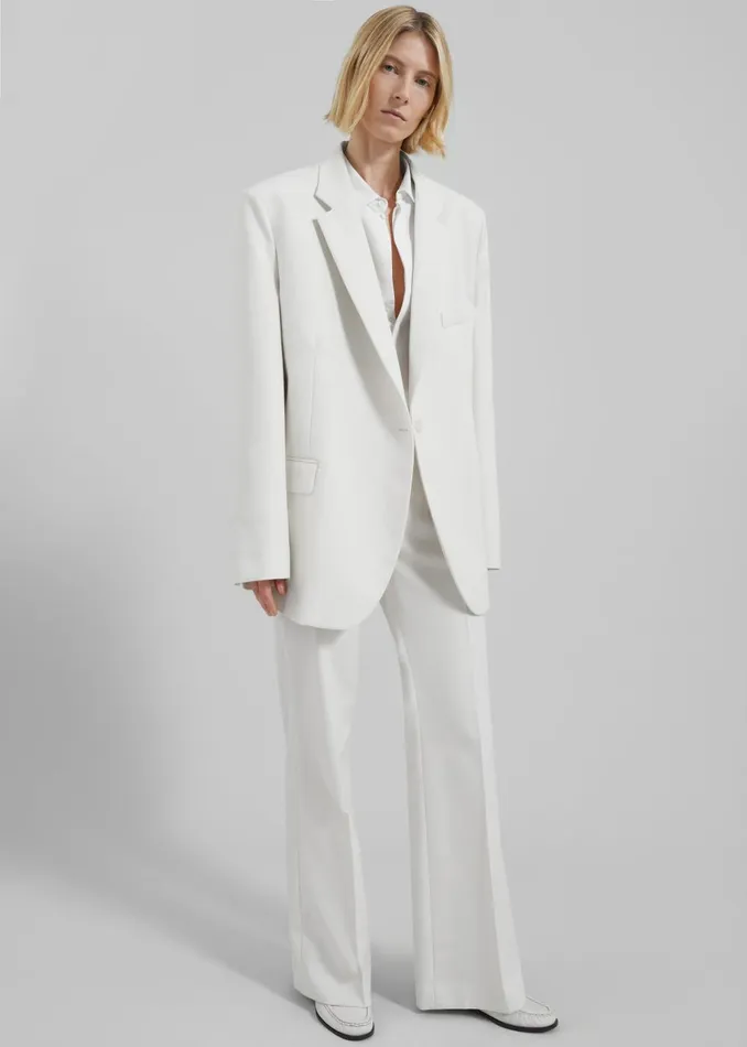 Women Lyra Oversized Blazer 8211 White The Frankie Shop Outerwear