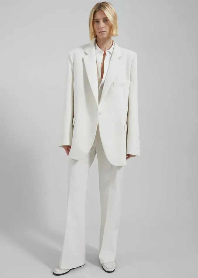 Women Lyra Oversized Blazer 8211 White The Frankie Shop Outerwear