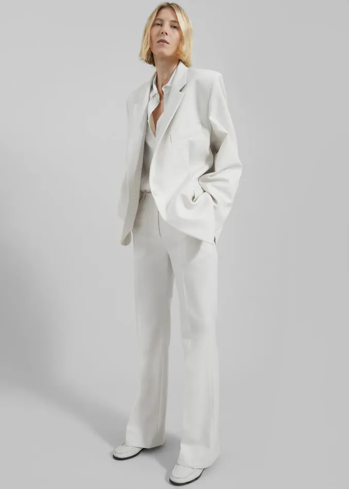 Women Lyra Oversized Blazer 8211 White The Frankie Shop Outerwear