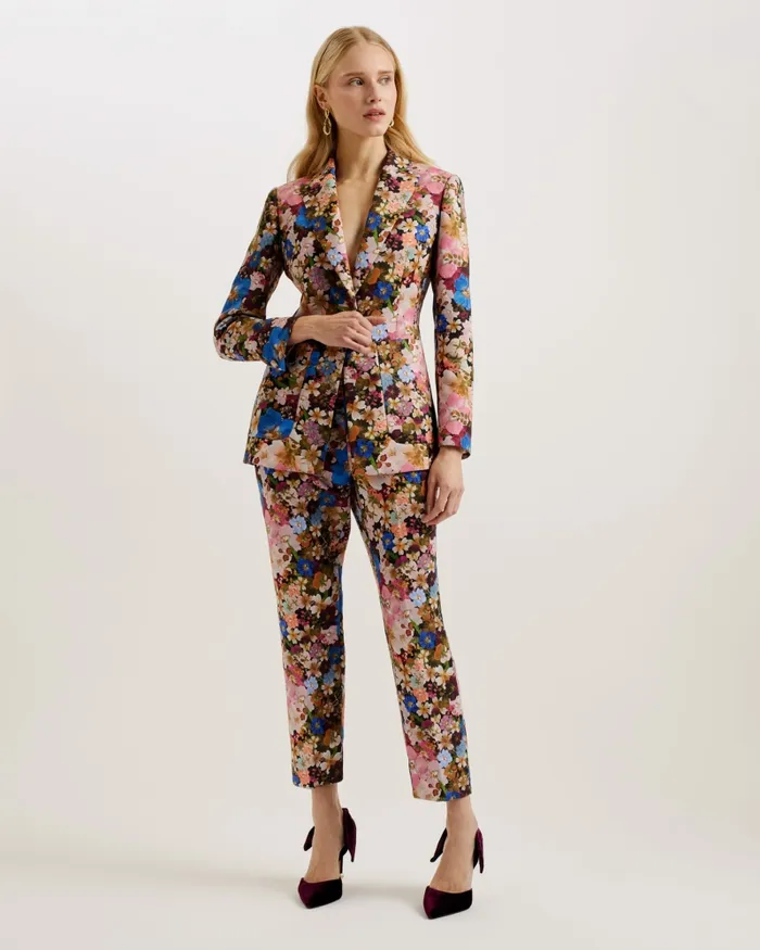 Women MADONIA 8211 Floral Single Breasted Tailored Blazer Black Ted Baker Coats and Jackets Women MADONIA 8211 Floral Single Breasted Tailored Blazer Black Ted Baker Coats and Jackets