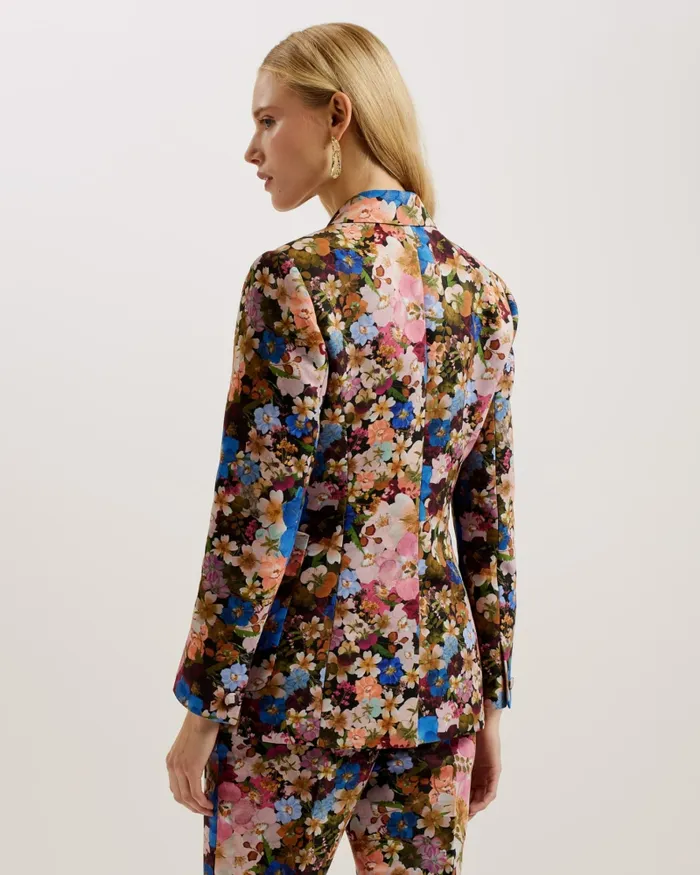 Women MADONIA 8211 Floral Single Breasted Tailored Blazer Black Ted Baker Coats and Jackets Women MADONIA 8211 Floral Single Breasted Tailored Blazer Black Ted Baker Coats and Jackets