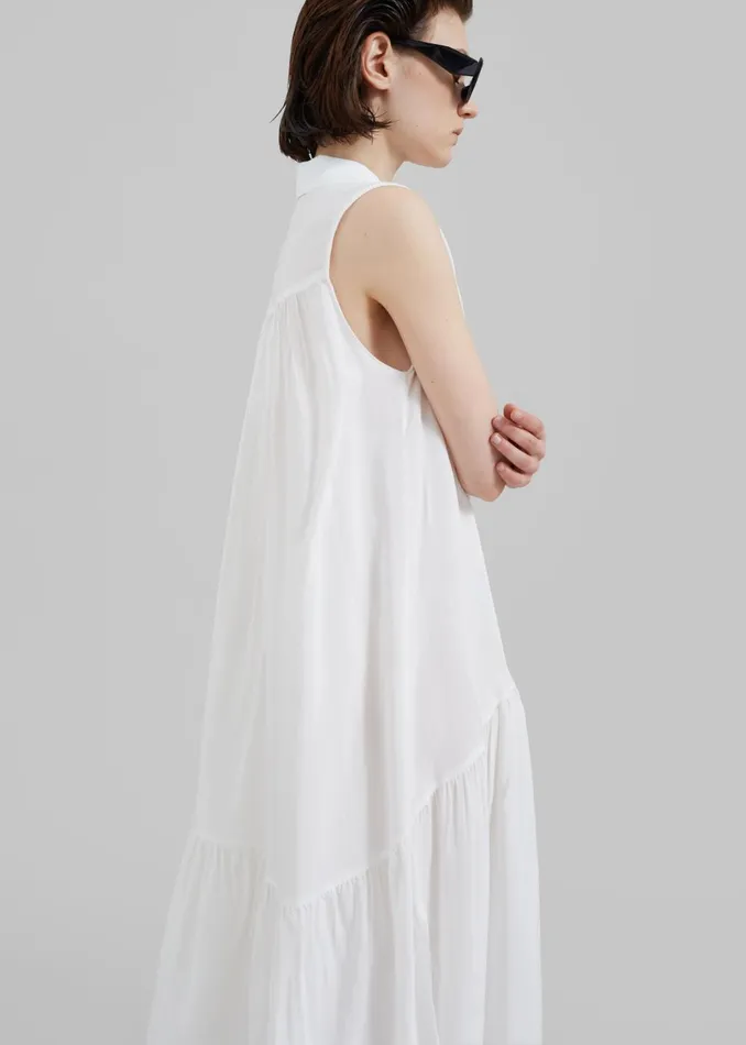Women Maela Button Up Midi Dress 8211 White The Frankie Shop Dresses