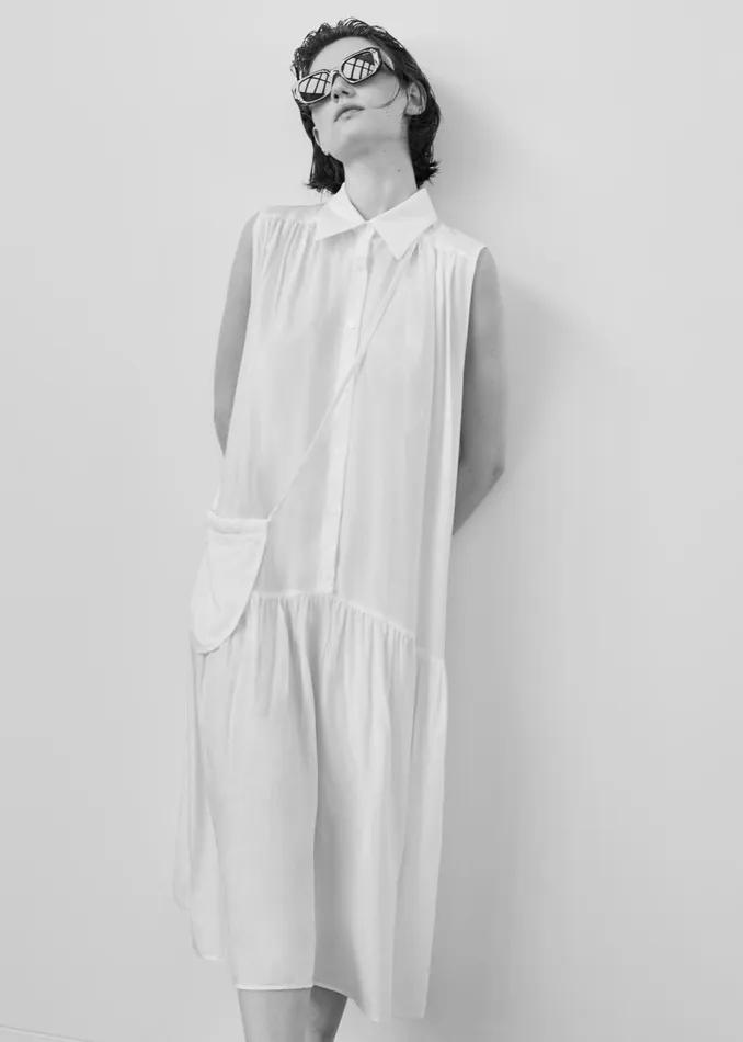 Women Maela Button Up Midi Dress 8211 White The Frankie Shop Dresses