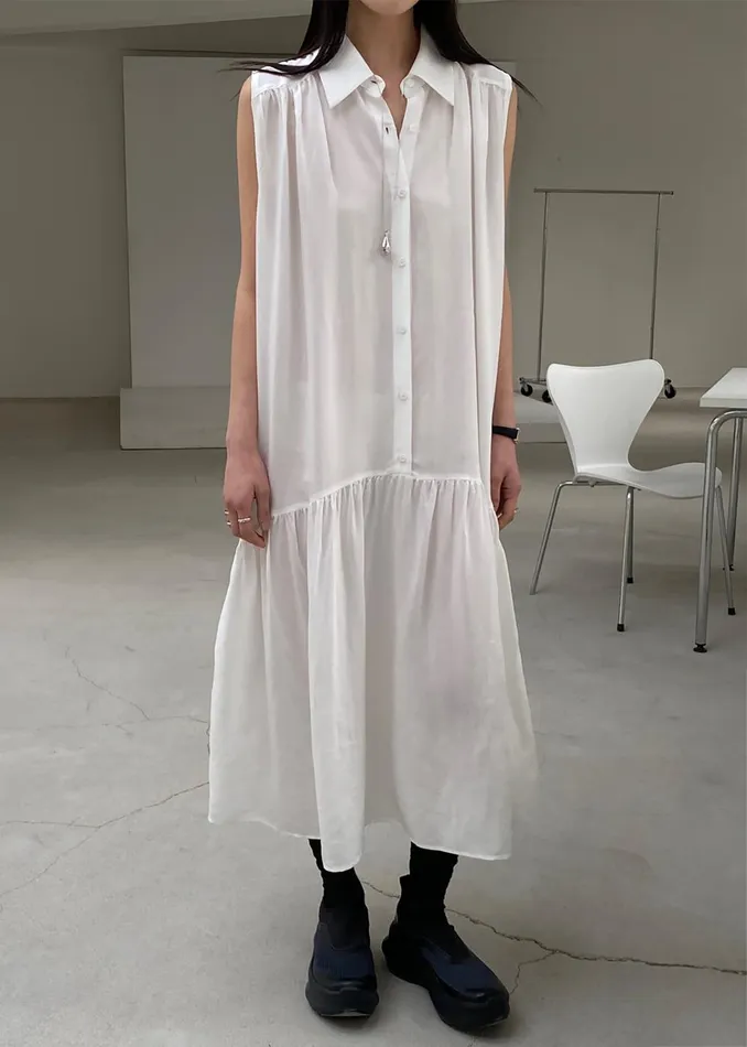 Women Maela Button Up Midi Dress 8211 White The Frankie Shop Dresses