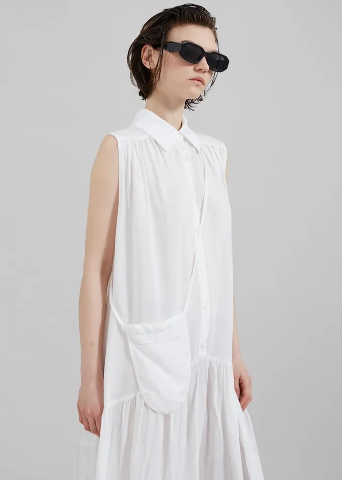 Women Maela Button Up Midi Dress 8211 White The Frankie Shop Dresses