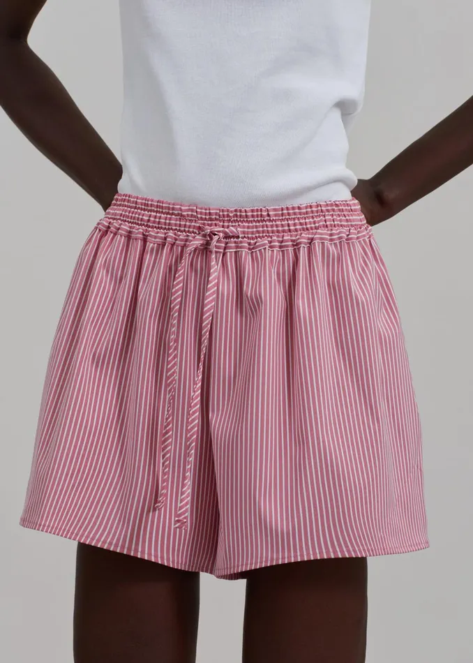 Women Mai Boxer Shorts 8211 RedWhite Stripe The Frankie Shop Bottoms