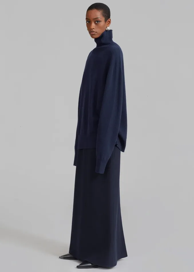 Women Malvo Long Wool Pencil Skirt 8211 Navy The Frankie Shop Bottoms