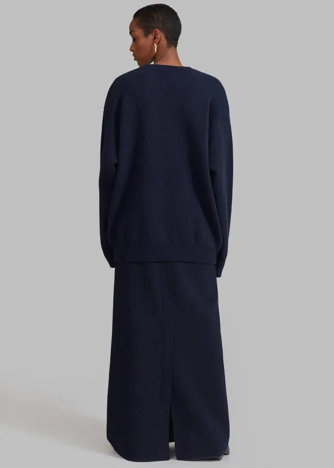 Women Malvo Long Wool Pencil Skirt 8211 Navy The Frankie Shop Bottoms