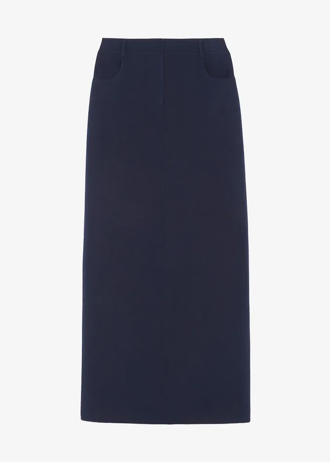 Women Malvo Long Wool Pencil Skirt 8211 Navy The Frankie Shop Bottoms