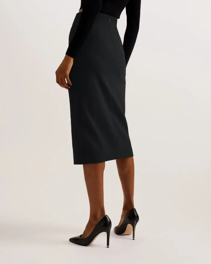 Women MANABUS 8211 Tailored Midi Pencil Skirt With Front Split Black Ted Baker Skirts Women MANABUS 8211 Tailored Midi Pencil Skirt With Front Split Black Ted Baker Skirts