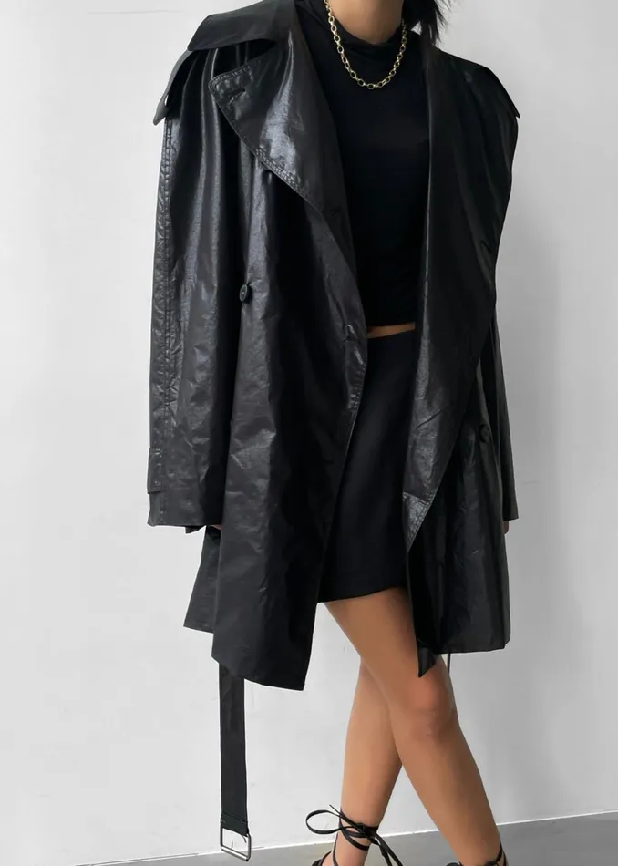 Women Manila Oversized Trench 8211 Black The Frankie Shop Outerwear
