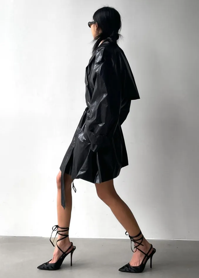 Women Manila Oversized Trench 8211 Black The Frankie Shop Outerwear