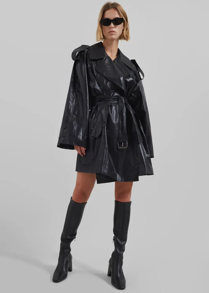 Women Manila Oversized Trench 8211 Black The Frankie Shop Outerwear