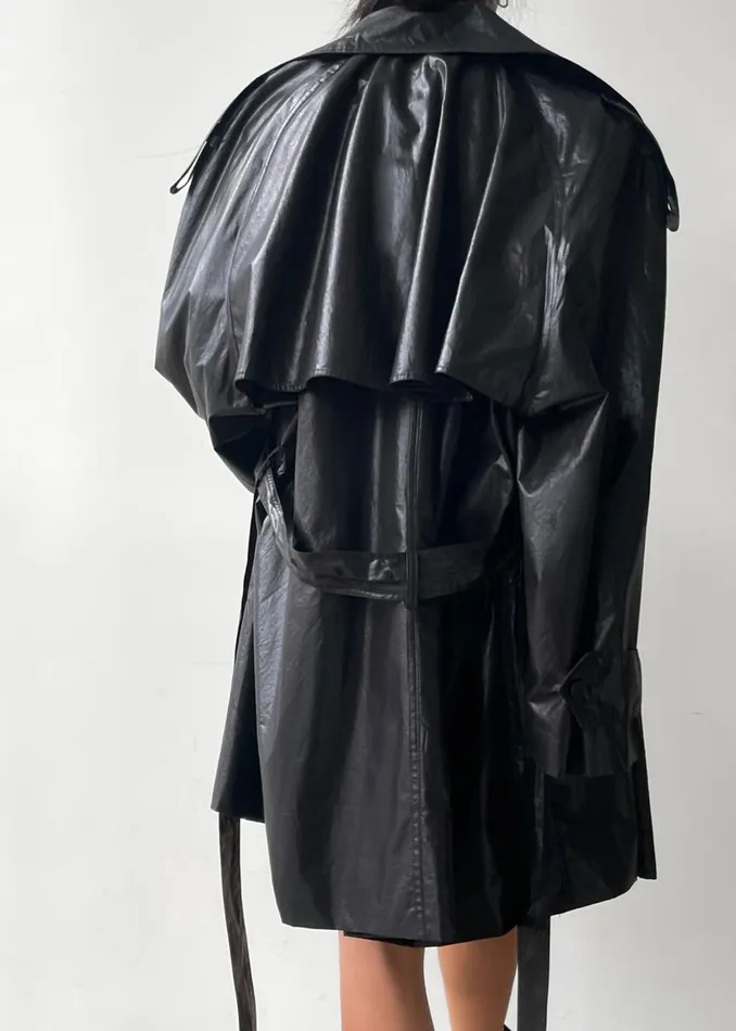 Women Manila Oversized Trench 8211 Black The Frankie Shop Outerwear