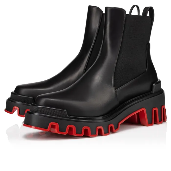 Women Marchacroche Dune Boots 8211 Calf Leather 8211 Black Christian Louboutin Boots