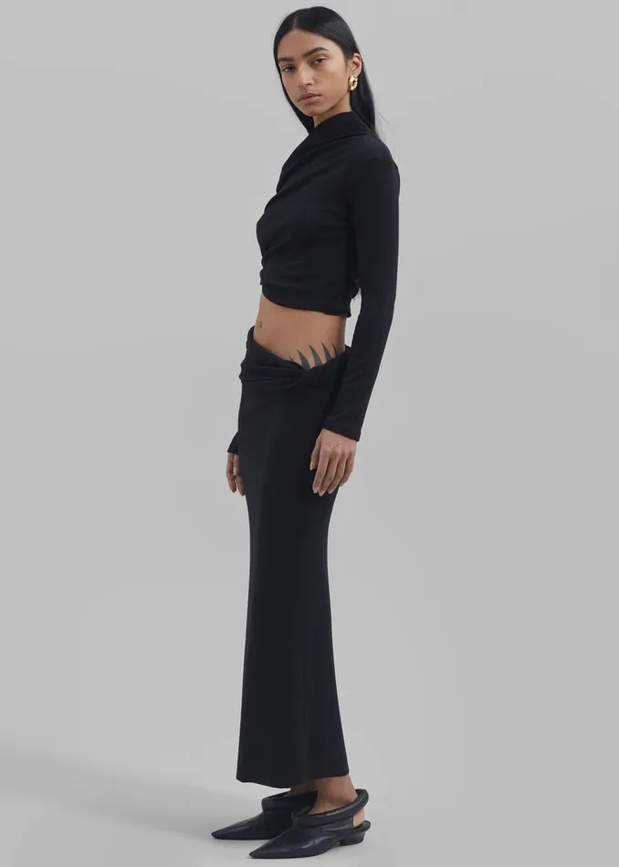 Women Margot Asymmetric Skirt 8211 Black The Frankie Shop Bottoms