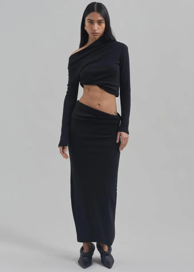 Women Margot Asymmetric Skirt 8211 Black The Frankie Shop Bottoms