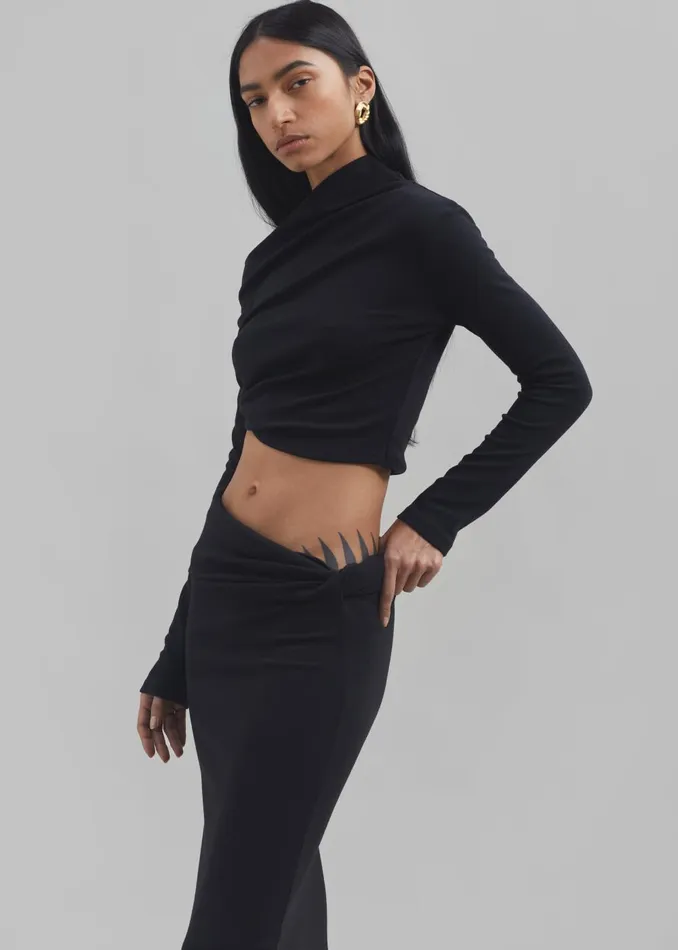 Women Margot Asymmetric Skirt 8211 Black The Frankie Shop Bottoms
