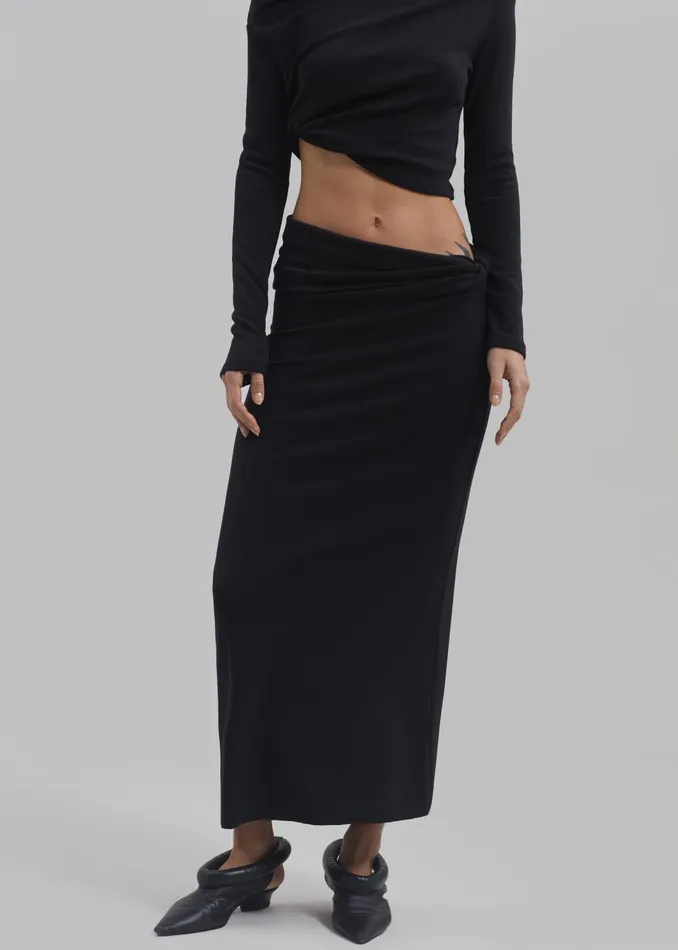 Women Margot Asymmetric Skirt 8211 Black The Frankie Shop Bottoms