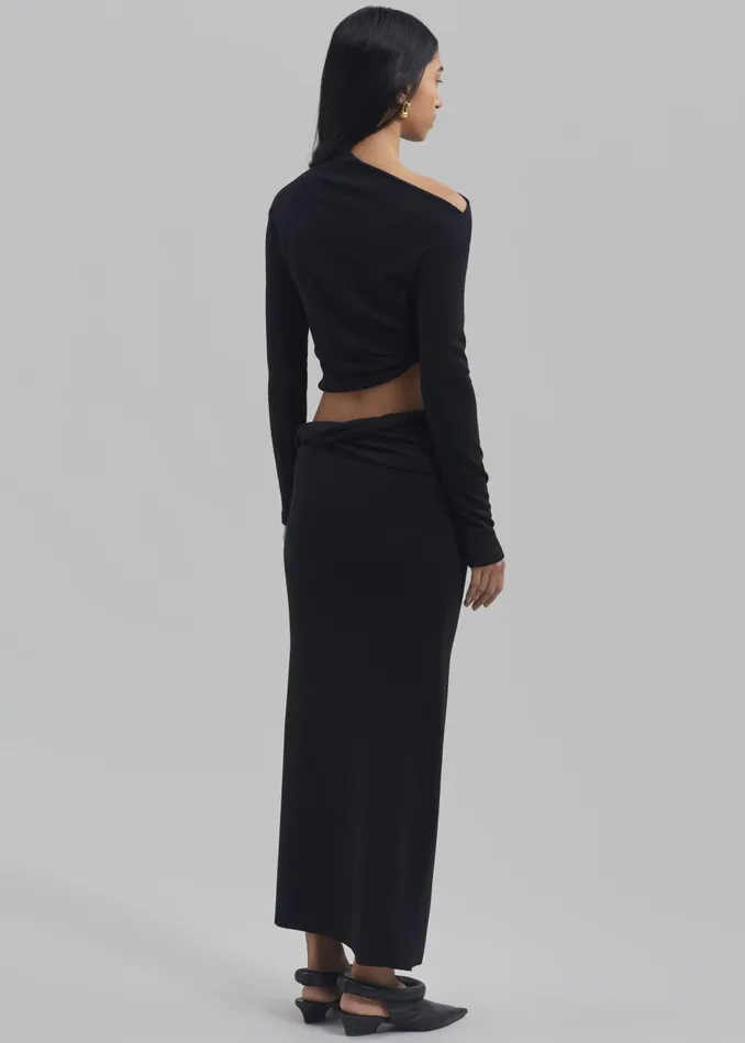 Women Margot Asymmetric Skirt 8211 Black The Frankie Shop Bottoms