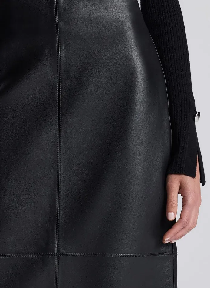 Women Marta Leather Midi Skirt Black ALC Bottoms