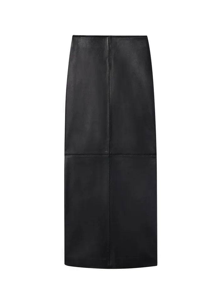 Women Marta Leather Midi Skirt Black ALC Bottoms