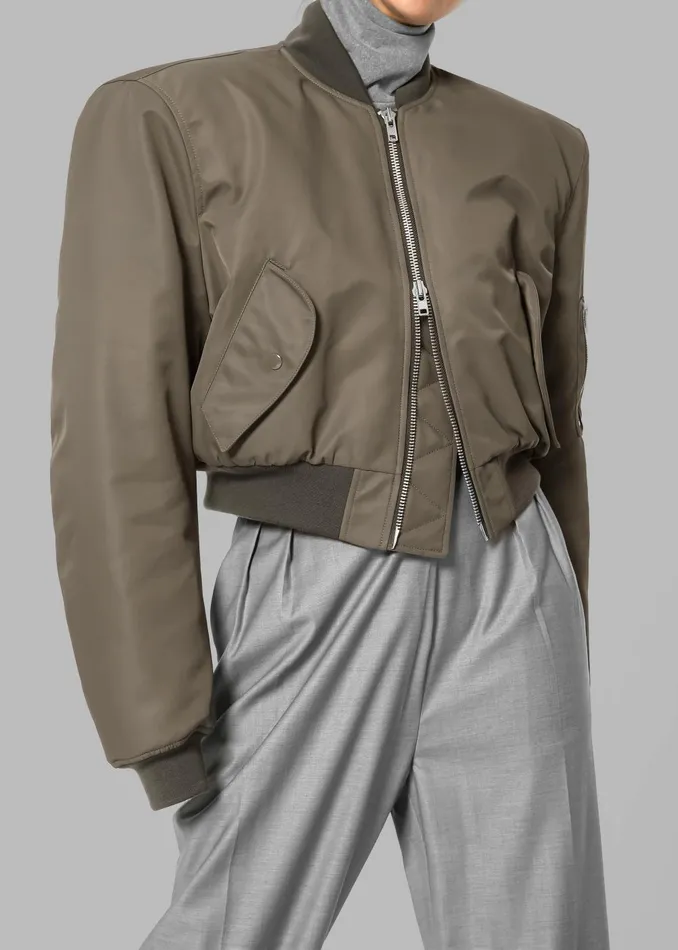 Women Mati Cropped Padded Bomber 8211 Olive The Frankie Shop Outerwear