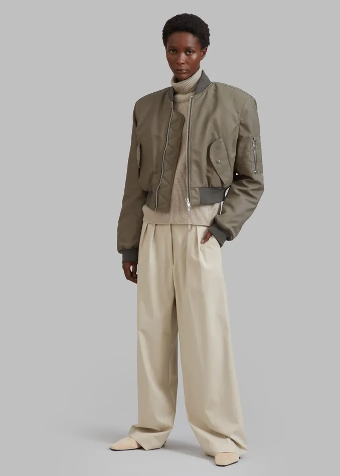 Women Mati Cropped Padded Bomber 8211 Olive The Frankie Shop Outerwear