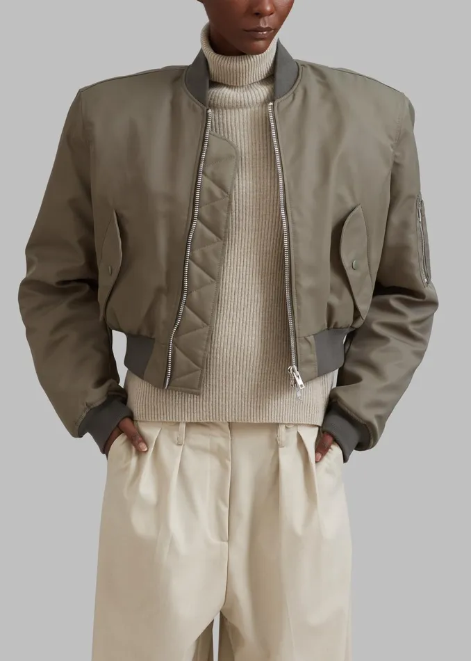 Women Mati Cropped Padded Bomber 8211 Olive The Frankie Shop Outerwear