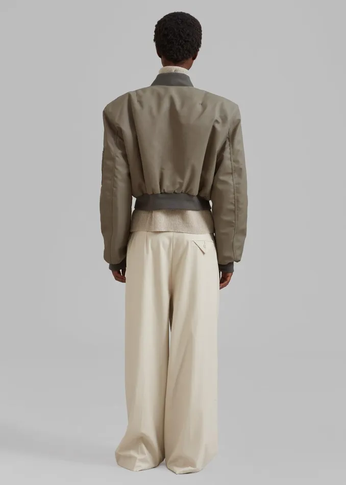 Women Mati Cropped Padded Bomber 8211 Olive The Frankie Shop Outerwear