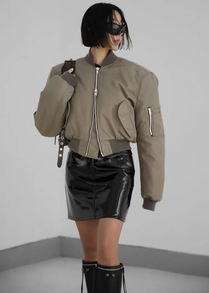 Women Mati Cropped Padded Bomber 8211 Olive The Frankie Shop Outerwear