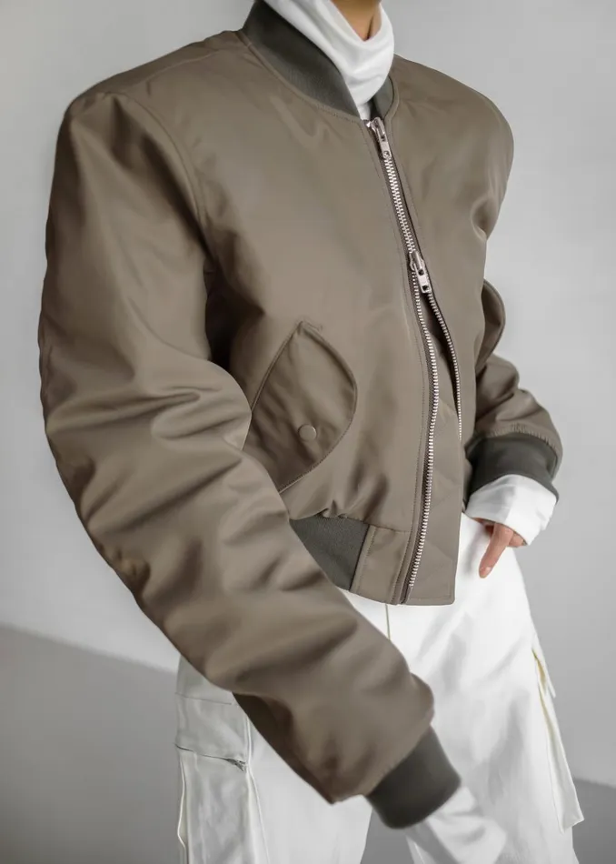 Women Mati Cropped Padded Bomber 8211 Olive The Frankie Shop Outerwear